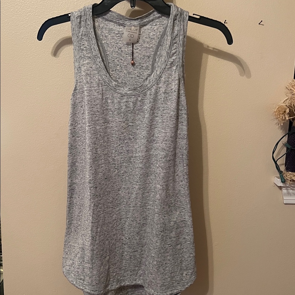 Calia Workout tank racer back top gray and black mix size S